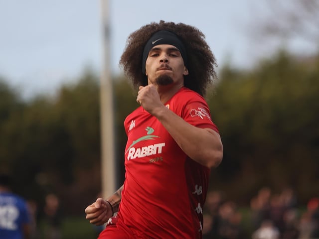 Action from Worthing FC's 3-2 win at home to Welling in the National League South