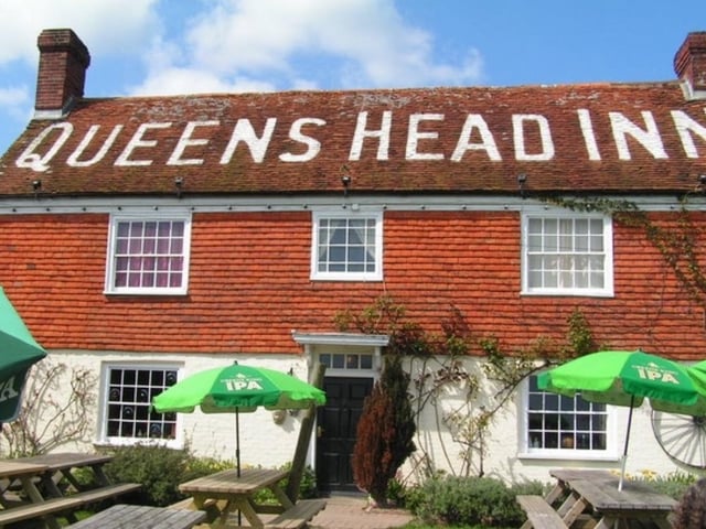 The Queens Head, Parsonage Lane, Icklesham. This 17th century inn on the A259 between Hastings and Rye, has been in the Guide for over 40 years. It has open fires and is popular with walkers. A good range of beers and well priced food and the beer garden has stunning views over the Brede Valley.