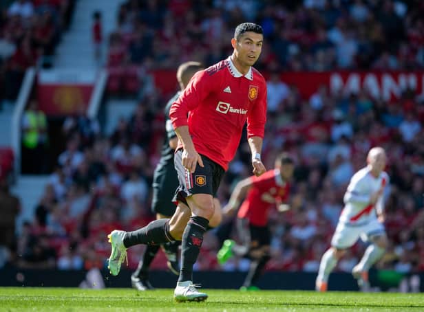 Cristiano Ronaldo of Manchester United in action during the pre-season friendly match between Manchester United and Rayo Vallecano (Photo by Ash Donelon/Manchester United via Getty Images)