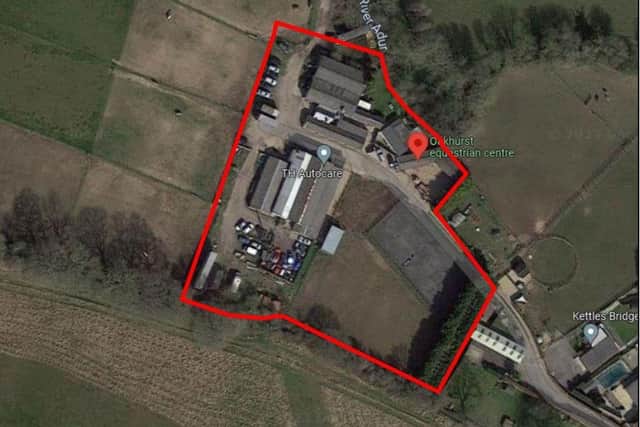 The proposed site of a new gypsy and traveller site near Horsham