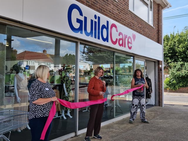 Influencer Jen Graham, aka Charity Shop Girl, officially opens Guild Care's new Goring Road Superstore and Donation Centre, the charity's 15th shop in West Sussex