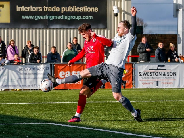 Action from Eastbourne Borough's 2-0 Ntional League South win against Slough Town at Priory Lane
