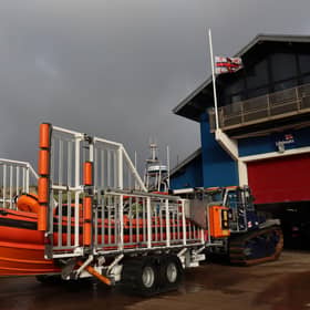 New faster Atlantic lifeboat is trialled at Hastings. Pics by Kevin Boorman