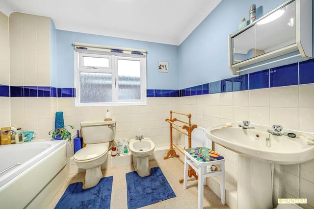Upstairs, the two bedrooms are serviced by the family bathroom