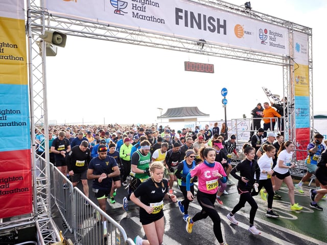 Action at the Brighton Half Marathon