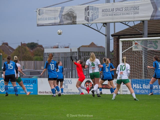 Rockettes remain unbeaten as they overcame their strongest test yet to beat 1st placed Saltdean United Development at Nyewood Lane. Photographer David Richardson was there to catch the action