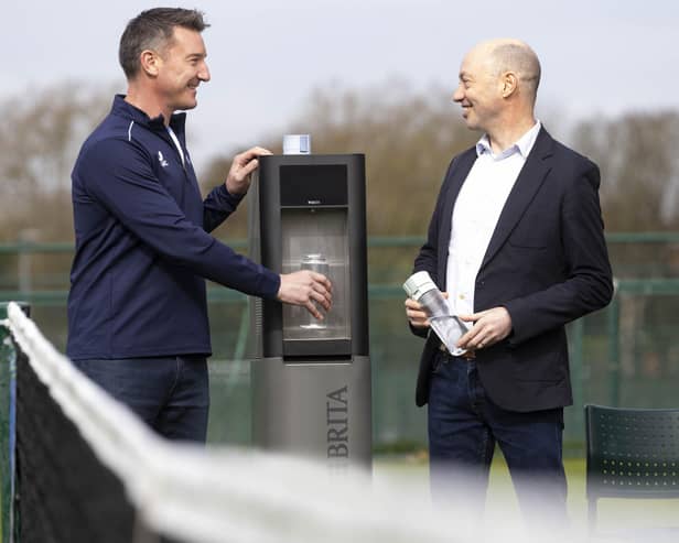 Chief Executive of the Lawn Tennis Association (LTA), Scott Llyod and Managing Director of BRITA UK, David Hall announce that BRITA will become the official water sponsor of the LTA | Photo: David Parry/PA Media Assignments.