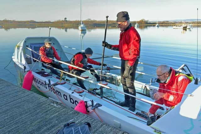The intrepid crew get to know their boat | Picture: Avril Sargent