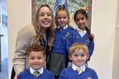 Miss Marklew with some of the Reception children at Our Lady Queen of Heaven Primary School, who already knew that their school was outstanding, before the Ofsted report came out. Miss Marklew joined OLQOH two years ago and has never looked back. “The staff and children both hold themselves to such a high standard, so this result is no surprise to me – getting better never stops!”, she said