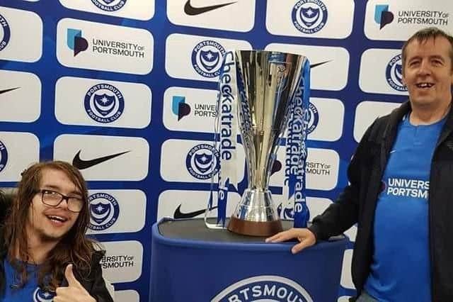 Ongoing train strikes over the weekend meant that lifelong Blues fan Ryan Stray would have been unable to attend Pompey's game against Bristol Rovers tomorrow with dad, Tim., right