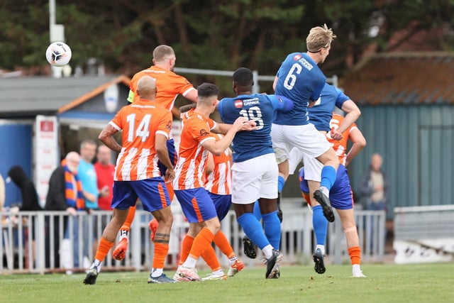 Action from Worthing's 2-1 loss in National League South at Braintree