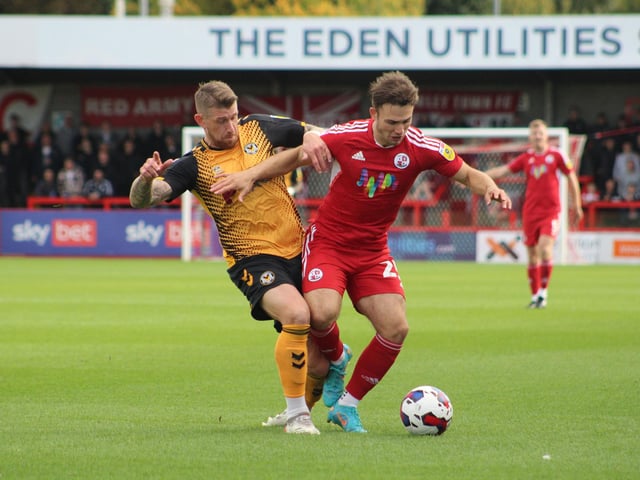 Action from Crawley Town's 2-1 win over Newport County. Picture by Cory Pickford