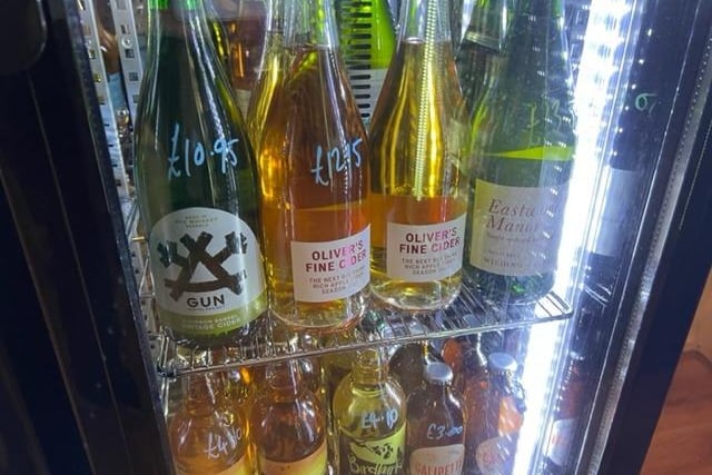 Some of the many specialist ciders the shop carries