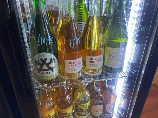 Some of the many specialist ciders the shop carries