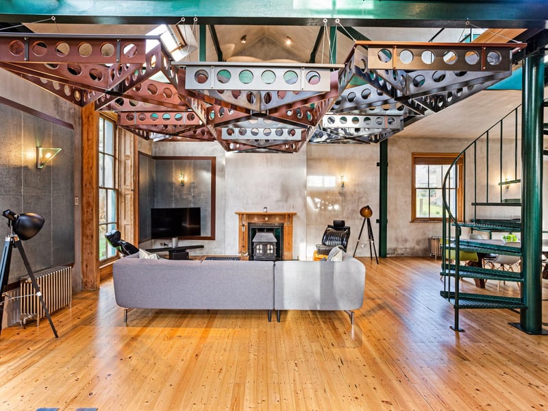 Alan himself originally converted the property into his music studio in the 1990s but designed it to be dual purpose “so that when one removed all the equipment, you are left with a very cool open-plan adaptable dwelling"