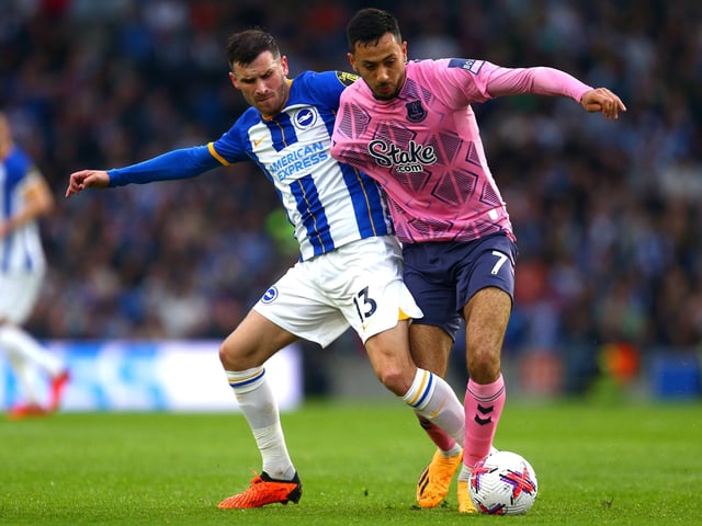 Last weekend's two goal hero struggled to make a similar impact this evening. Another player who wasn't himself and looked leggy. One positive was his cross that led to Brighton's only goal. (Photo by Charlie Crowhurst/Getty Images)