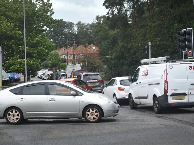 Traffic on Sedlescombe Road North/A21 on September 23 2024.