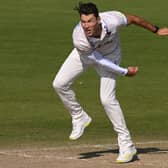 Sussex bowler Ari Karvelas in action during the LV= Insurance County Championship Division 2 match between Durham and Sussex at Chester-le-Street in 2023 (Photo by Stu Forster/Getty Images)