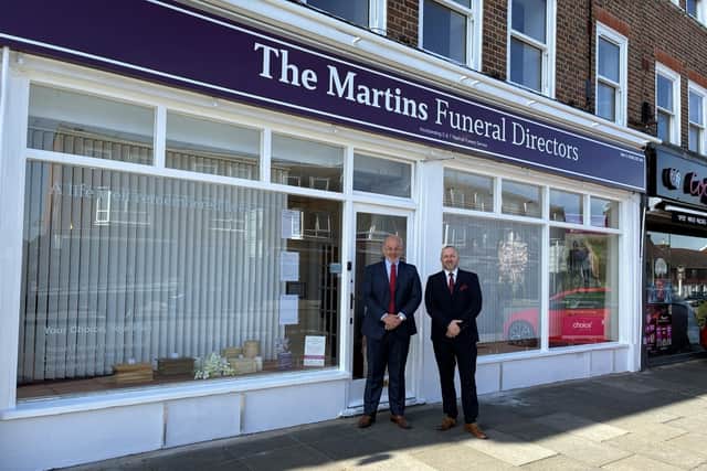 L-R, Ian Fletcher, Funeral Service Operative, and Chris Hatt, Area Development Manager for Mid Kent)