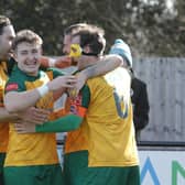 Charlie Hester-Cook (centre) has been ruled out of Horsham's Isthmian Premier opener at newly-promoted Canvey Island. Picture by John Lines