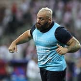 Joe Marler of England, who assisted Courtney Lawes in scoring a try, with a header, received a special deliver from Brighton