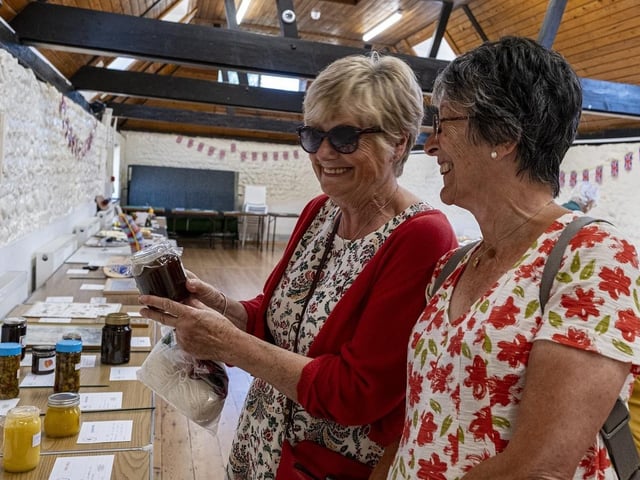 Checking out the chutney at East Preston and Kingston Horticultural Society flower show