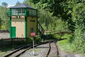 The signal box which was formerly at Billingshurst level crossing has been repaired and re-sited at Amberly Museum
