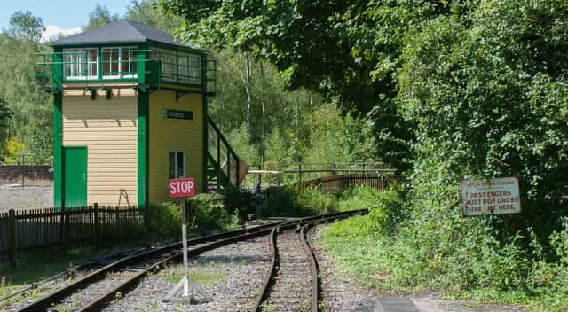 The signal box which was formerly at Billingshurst level crossing has been repaired and re-sited at Amberly Museum