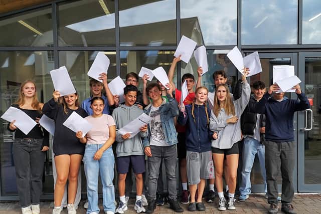 Claremont Senior School students with their results