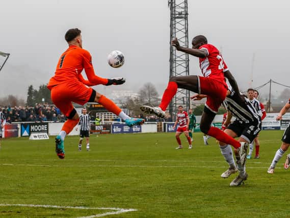 Action from Eastbourne Borough's visit to Bath City in National League South