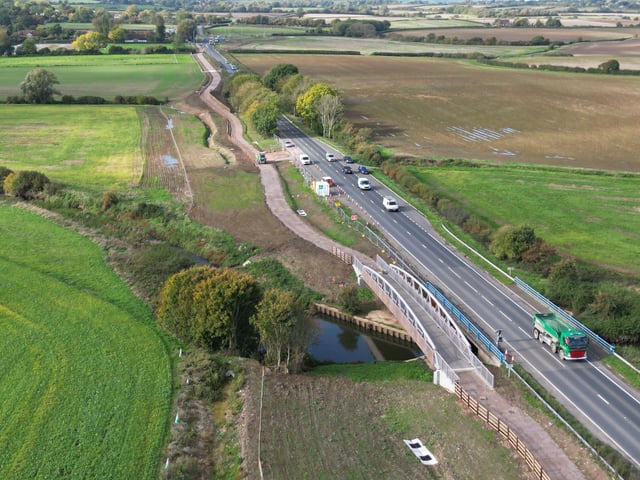 The £75 million pedestrian lane on the A27 will open to the public next month to reduce congestion on the road between Lewes and Polegate.