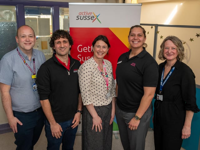 Paul Relf, head of nursing; Ross Joannides from Active Sussex; Julie-Anne Neuss, service manager; Jas Gray from 20/20 Health; and Karen Poole, AHP Rehabilitation Consultant.