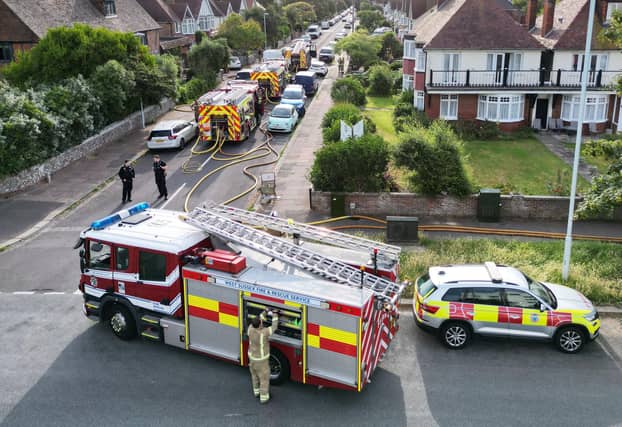 Firefighters at the scene. Picture: Sussex News and Pictures