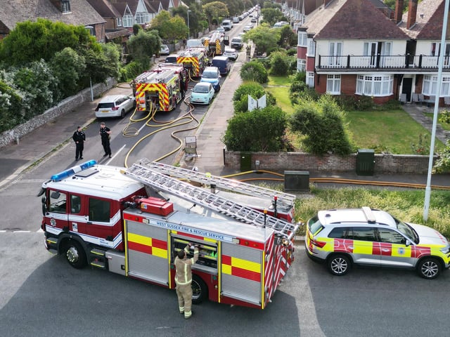 Firefighters at the scene. Picture: Sussex News and Pictures