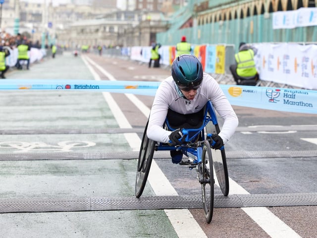 Action at the Brighton Half Marathon