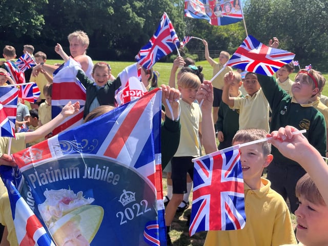 The school hosted a Jubilee celebration with cake and a visit from the Queen
