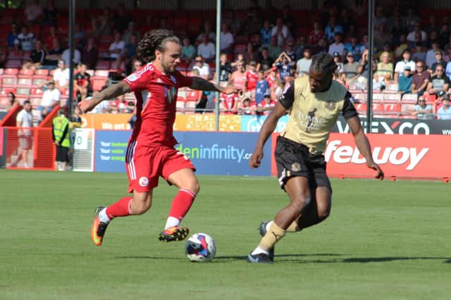 Dom Telford in action for Crawley Town