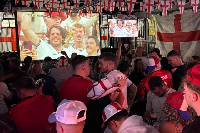 England fans in Jesters Bar, Eastbourne. Photo: Jesters Bar