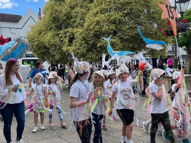 Natural World themed children's parade. Greenway Academy