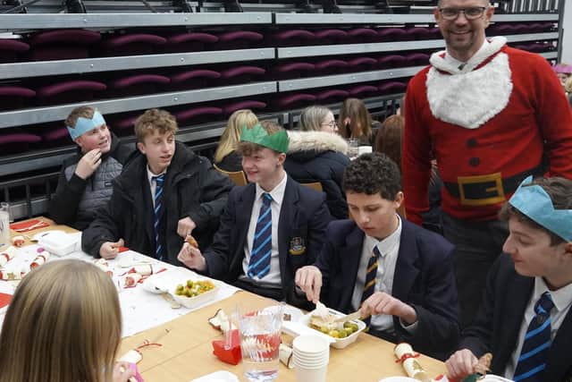 Ormiston Six Villages Academy students enjoy their free Christmas lunch