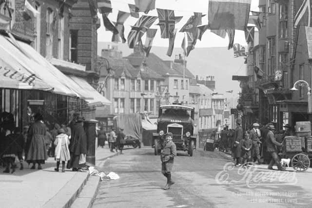 Lewes High Street during Shopping Week 1920