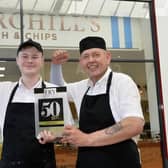 Staff at Churchill's after being named the best fish and chip shop in Sussex. Photo: Jon Rigby