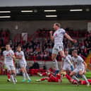 Crawley Town beat MK Dons 3-0 in the first leg of their League Two play-off semi-final at the Broadfield Stadium. | Picture: Eva Gilbert