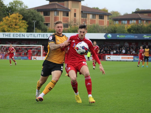 Action from Crawley Town's 2-1 win over Newport County. Picture by Cory Pickford
