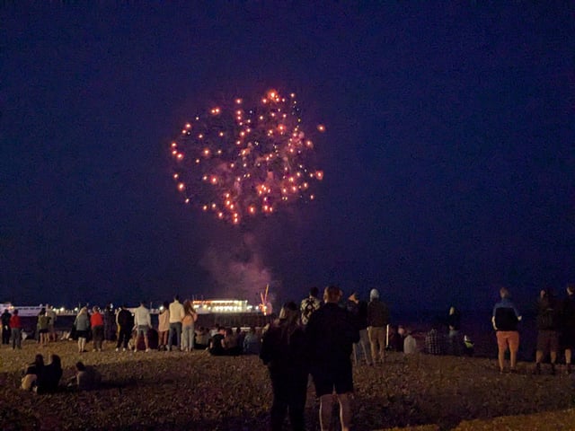 Worthing Lions Festival fireworks were launched from the end of Worthing Pier on July 27, 2024, to a crowd of hundreds on the beach and promenade