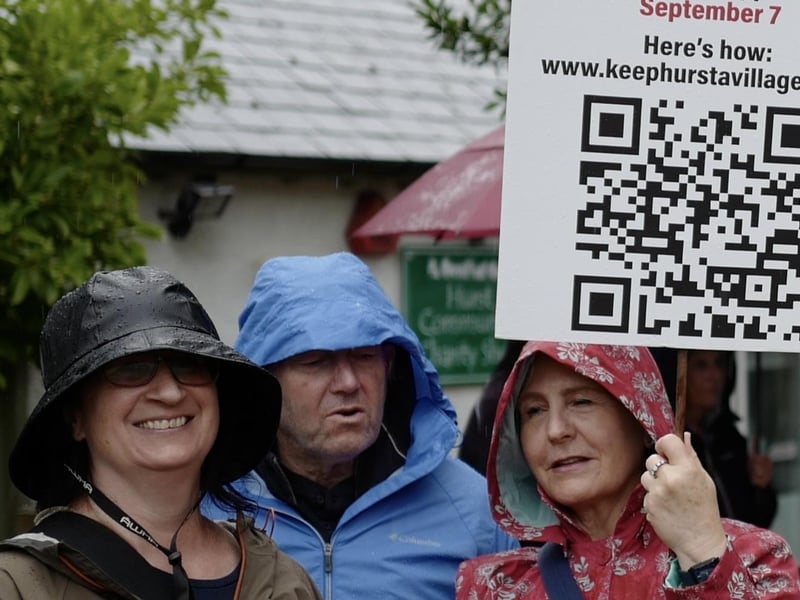 Demonstrators on Hurstpierpoint village green. Picture: Kelly Hyatt