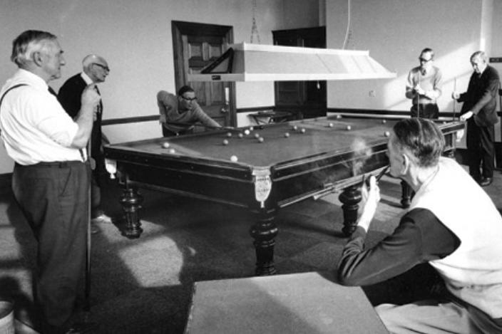 The billiard room at Rustington Convalescent Home in 1974