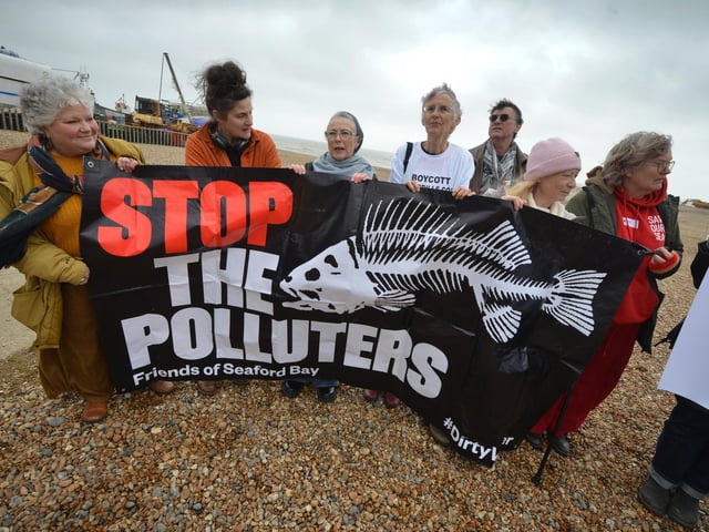 Water bill boycotters pictured in Hastings on March 15 2024.
