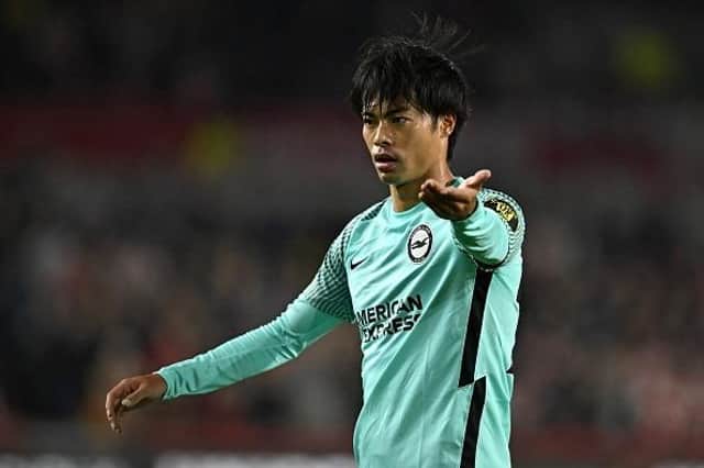 Brighton's Japanese midfielder Kaoru Mitoma injured his ankle in the Premier League clash at Brentford