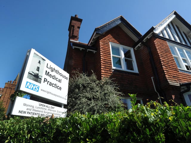 Lighthouse Medical Practice in College Road, Eastbourne was recorded as having 17,066 patients and the full-time equivalent of 10.7 GPs, meaning it has 1,588 patients per GP.